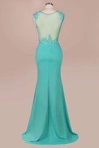 New Arrival Green   Prom Dresses Long  Illusion Sleevess Evening Party Dresses V - £95.37 GBP