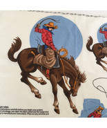 Vintage cowboy rodeo applques fabric panel for clothing quilts cranston - $27.23 CAD