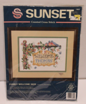 Dimensions Sunset Family Welcome Sign Counted Cross Stitch Kit 1995 NEW - $12.83