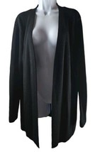 Brooks Brothers 346 Women&#39;s Large Sweater Black 100% Merino Wool Open Ca... - £30.26 GBP