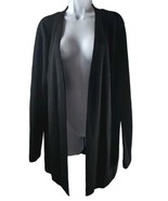 Brooks Brothers 346 Women&#39;s Large Sweater Black 100% Merino Wool Open Ca... - £30.28 GBP