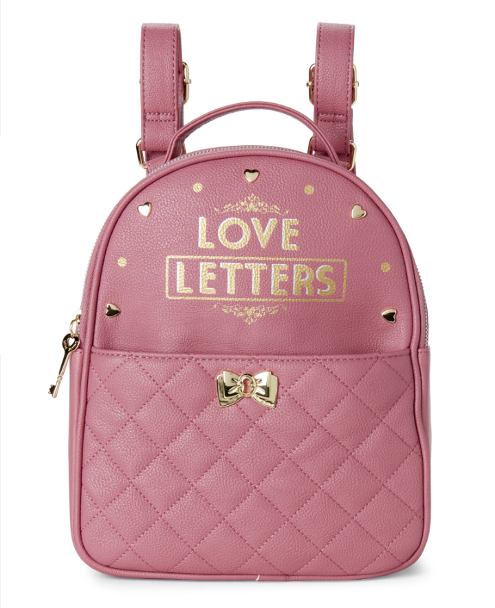BETSEY JOHNSON Two-Piece Blush Love Letters Backpack - $59.99
