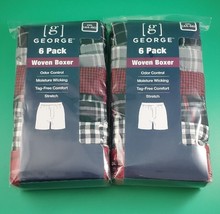 12 Pair (2x 6 Pack) Mens George  Woven Boxer Shorts 2XL 44-46 - £15.48 GBP