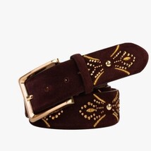 The Lazio Burgundy Suede Leather Belt image 3