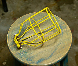 Yellow Bulb Guard, Clamp On Lamp Squirrel Cage, Vintage Trouble Light Industrial - £5.85 GBP