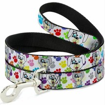 Puppies with Paw Prints Multi Color Dog Leash by Buckle-Down - £16.78 GBP