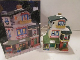 VTG HOLIDAY EXPRESSIONS LIGHTED BUILDING TRANSIT OFFICE 6.75&quot; TALL PORCE... - $8.98