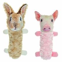 MPP Tubular Squeaker Dog Toys Cute Soft Plush Tossers 13&quot; Large Choose Pig or Ra - £13.43 GBP+