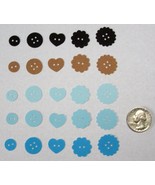 BUTTONS 5 designs Punch Cutouts punch-outs paper pieces U-Pick Set Lot 100 - $10.88 CAD