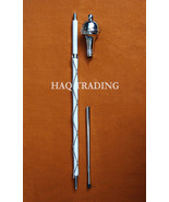Drum Major Mace Plain Chrome Ball Head Ball Top White Shaft 3 Parts - $180.00