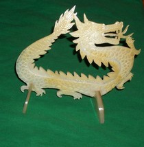 Old Dragon Fetish Effigy Nacre Mother Of Pearl Mop Feng Shui Ancient Asian Icon - £257.26 GBP