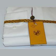 Mens ENZO Egyptian Soft Cotton Dress Shirt Barrel Cuff Wrinkle Free 61101 White image 9