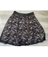 Trina Turk Amora Silk-Trim A-Line Lace Overlay Layered Black Skirt Women... - $260.79 MXN