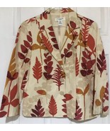 Rafealla Vintage Jacket Blazer PM Orange Cream Palm Vacation Floral Cruise - £16.47 GBP