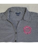 US Polo Assn Women Short Sleeve Polo Shirt Top Blue White Stripe XL - £10.96 GBP