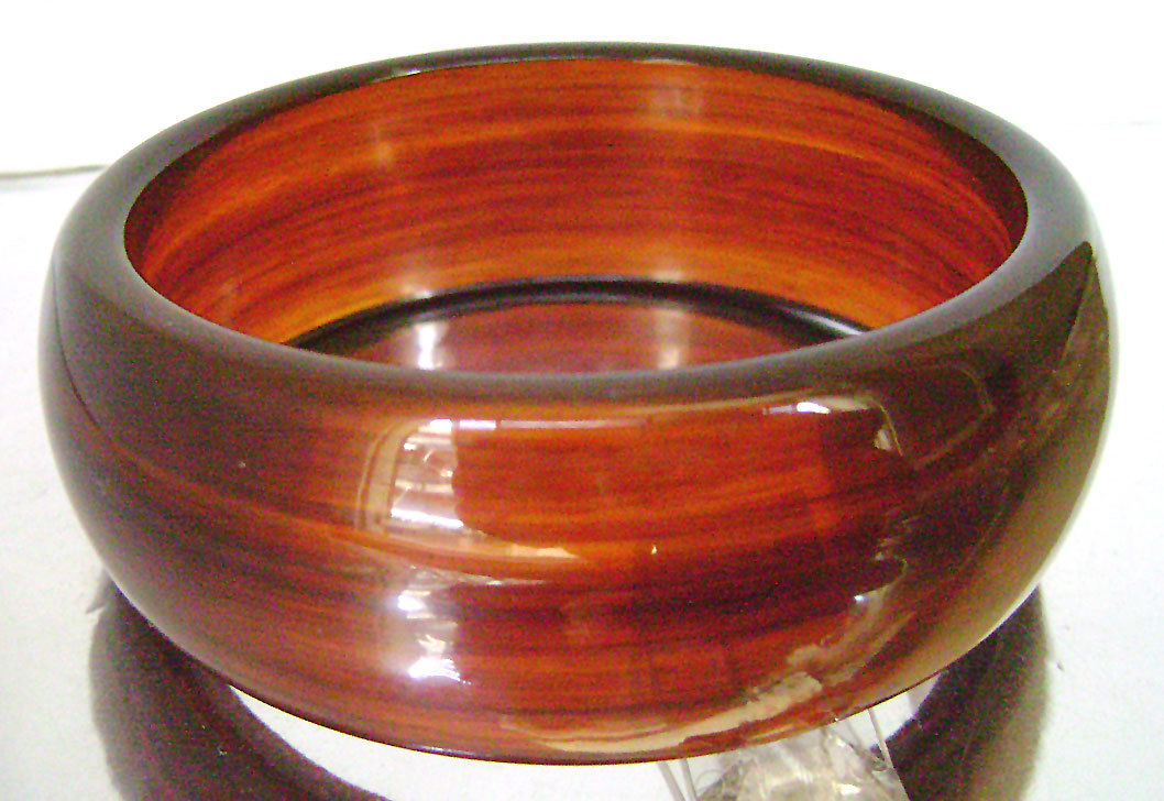 Primary image for Vintage Lucite Tortoise Bracelet Root Beer Wide Chunky Bangle 