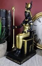 Egyptian King Queen Goddess Isis &amp; God Osiris Sitting On Throne Figurine Set-... - £41.55 GBP