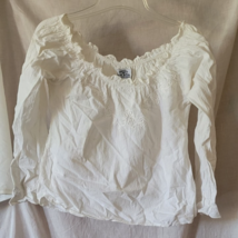Women's American South Side Shirt Size? Solid White Off Shoulder Long Sl... - $9.99