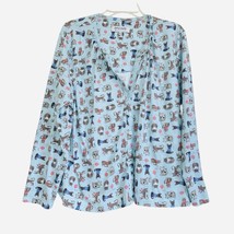 Karen Neuburger Encore Cat Print Pajama Top 1X Whimsical Cozy Long Sleeve - $12.75