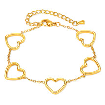 Source Wind Personality Metal Hollow Love  Decorated With Stainless Steel Bracel - $18.00