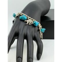 925 Sterling Silver Multi-Charm Howlite Charm Bracelet - $79.70