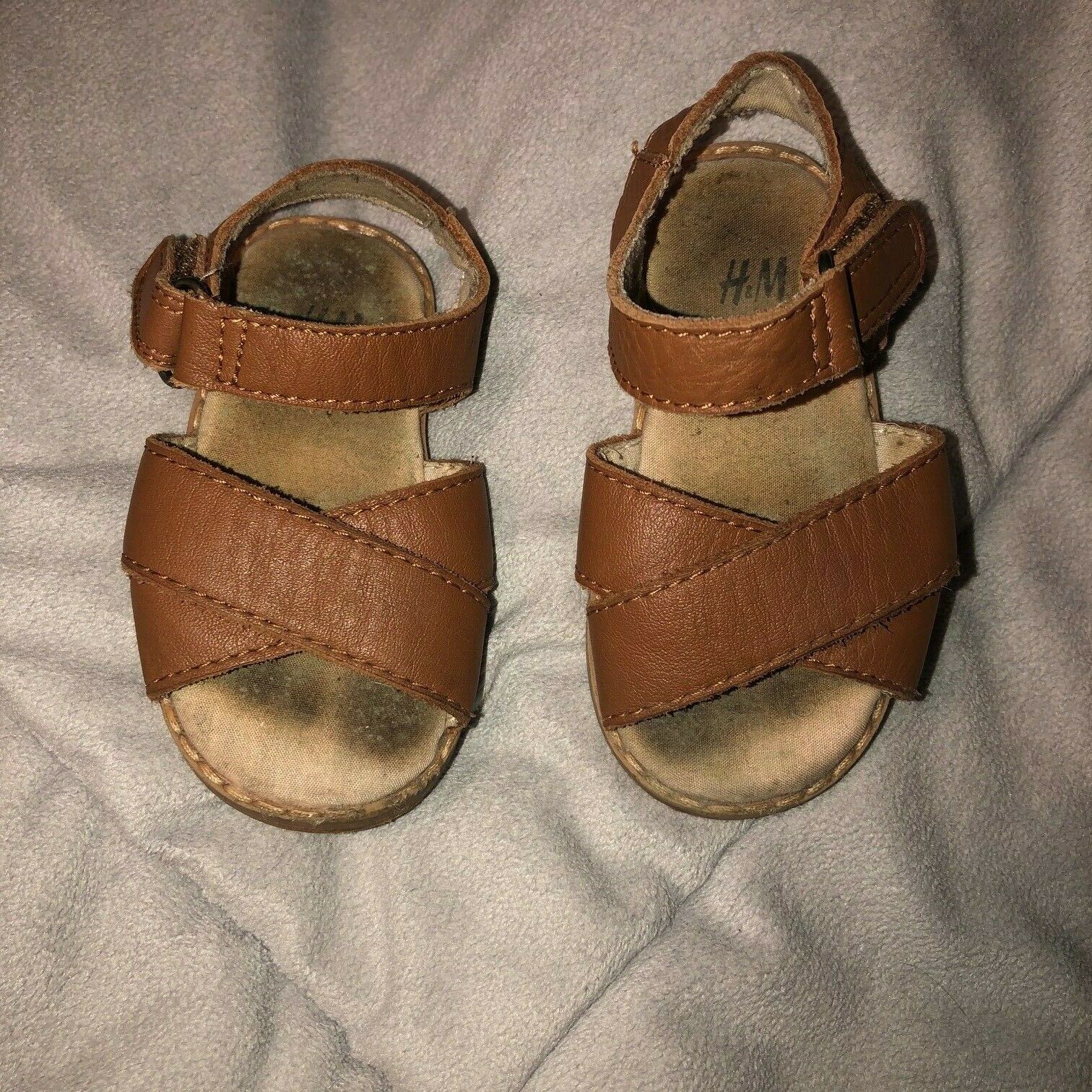 H&M Baby Girl’s Sz 2.5-3.5 Sandals with Straps Hook and Loop Closure - £3.08 GBP