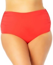 Anne Cole Womens Plus Size High-Waist Bikini Bottoms Color Poppy Red Size 18W - £42.91 GBP