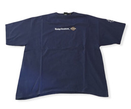 Vintage Harley Davidson Embroidered Logo Hamilton, NJ Navy Blue T-Shirt 2XL - $17.12