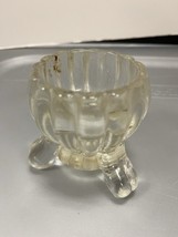 Candle Holder Clear Glass With 3 Legs Please Read Description - £5.71 GBP