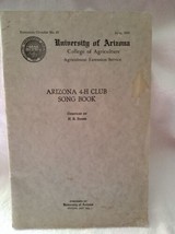 Arizona 4-H club song book University of Arizona 1935 H R Baker PB - £15.78 GBP