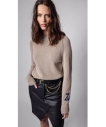 Zadig &amp; Voltaire Lili Cashmere Sweater Jumper Pullover In Latte  $498, Sz L - $67.68 CAD