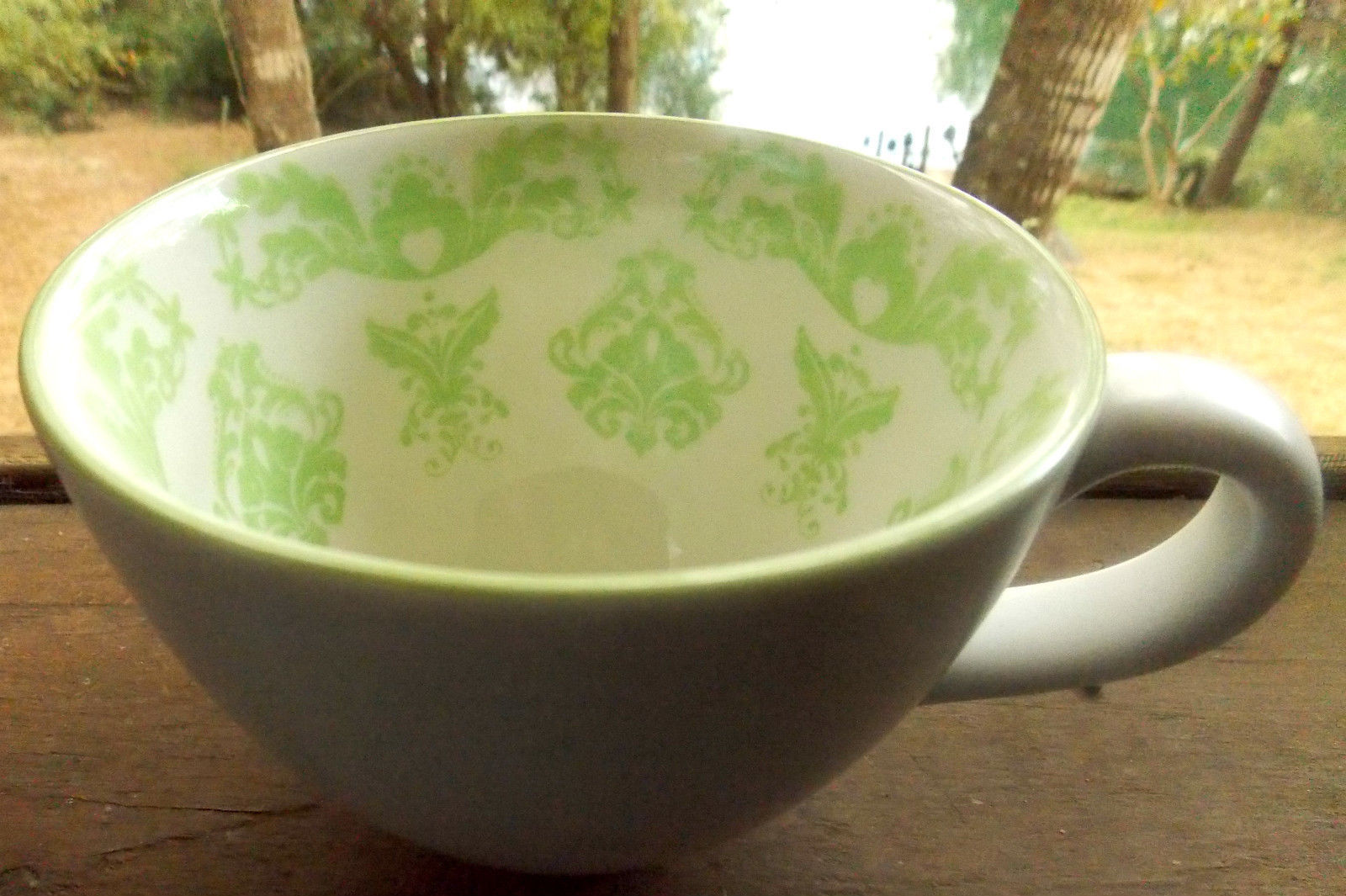 Starbucks Coffee Mug/White w Green Fleur De Lis Design/8 oz - $18.95