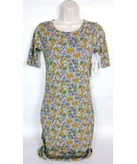 LuLaroe Womens Julia Bodycon Dress XXS Boat Neck Geometric Gold Purple B... - $17.33