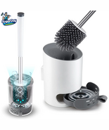 Toilet Bowl Brush and Caddy Holder Set for Bathroom Soft Bristle Silicon... - $48.42 CAD