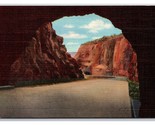 Monument Rim Drive Tunnel Flauta Canyon Western Colorado UNP Linen Postc... - $2.92
