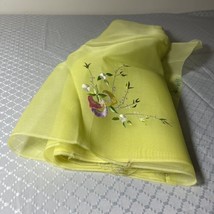 FABRIC SILK ORGANZA Lime embroidered flowers 8 Yards x22.5 Inches - 288x22.5 In - £46.51 GBP
