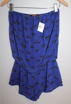 Sweet Pea Blue Shorts Romper With Swan Pattern Size Women's Small - £38.83 GBP