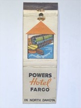 Powers Hotel Motel Resort Inn Fargo North Dakota Matchbook Cover Matchbox - £3.71 GBP