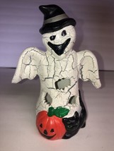 Crackle Paint Ghost K&#39;s Collection Ceramic Figurine Halloween Decor - £15.56 GBP