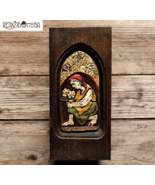 Icon Spring Rustic Folk Art Wood Carving Warm Colors and Gold RARE - $45.41