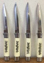Set Lot 4 Arnart Stainless Japanese Serrated Steak Knives Sterling Silve... - $29.69