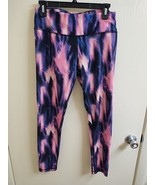 90° Size Medium Pink Blue Black Tie Dye Leggings - $7.20