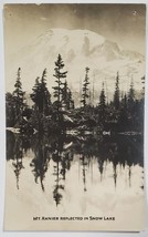 Mt Rainier Reflected in Snow Lake Washington Real Photo Postcard D22 - £5.45 GBP