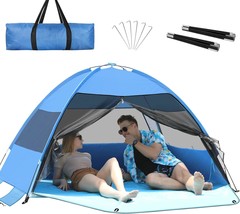 Portable Shade Tent For Outdoor Camping And Fishing (Blue), Large, 4 Person. - £41.04 GBP