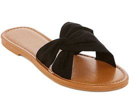 Arizona Jean Co Womens Black Grape Slide Sandals Size 8 New With Tags - £14.51 GBP