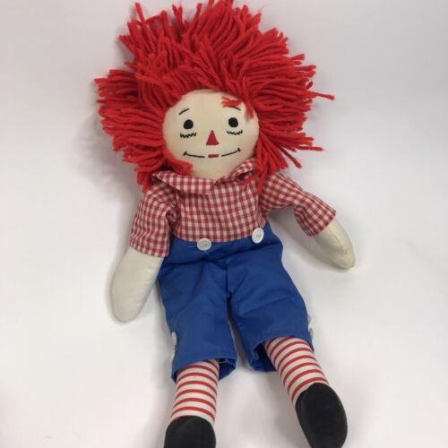 Primary image for Vintage Hand Made Raggedy Andy Red Head 15" Doll plush