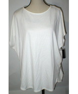 NWT $130 New Natori Zen Top M Womens Warm White Short Sleeves Soft Rayon... - $158.40