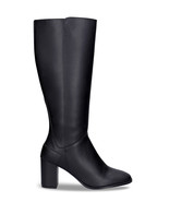 Stivali alti al ginocchio da donna in pelle Apple Skin nera con cerniera... - $3,145.11 MXN