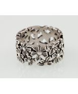 James Avery Multi Flower Sterling Silver Wide Band Ring 9 mm - €627,50 EUR