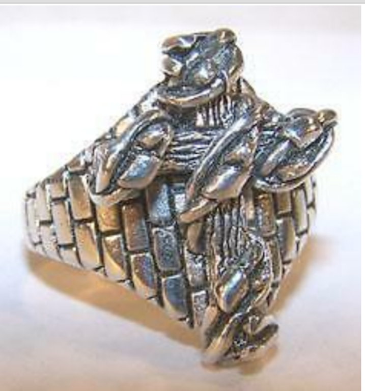 DELUXE WRAPED TYED CROSS SILVER BIKER RING BR231 mens RINGS jewelry NEW CROSSES